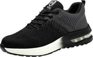 Safety Shoes Steel Toe Shoes for Men Women Breathable Safety Work Sneakers Lightweight Comfortable Proof Slip Resistant Fashion Sneakers Air Cushion Construction Industrial Shoes