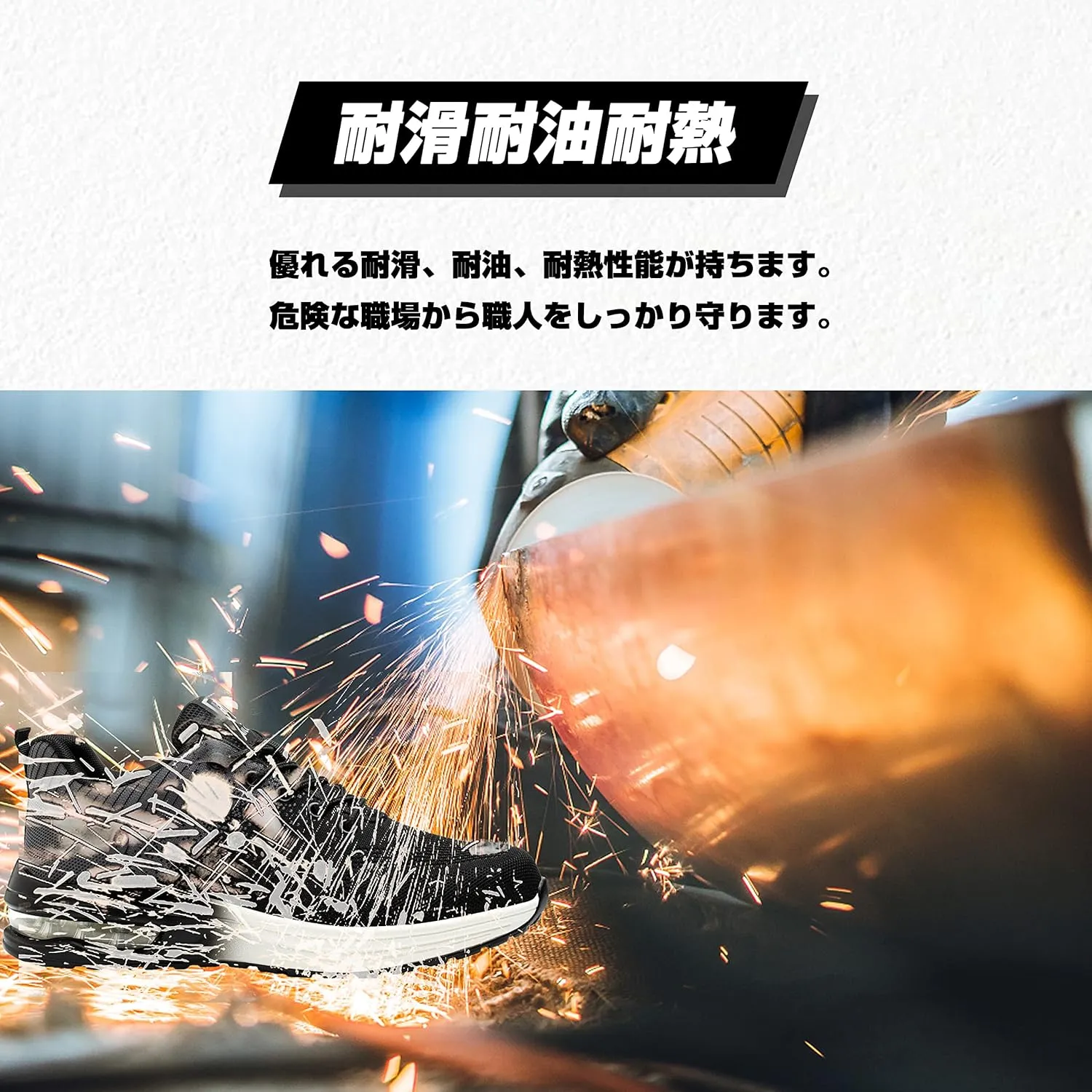 Safety Shoes Steel Toe Shoes for Men Women Breathable Safety Work Sneakers Lightweight Comfortable Proof Slip Resistant Fashion Sneakers Air Cushion Construction Industrial Shoes