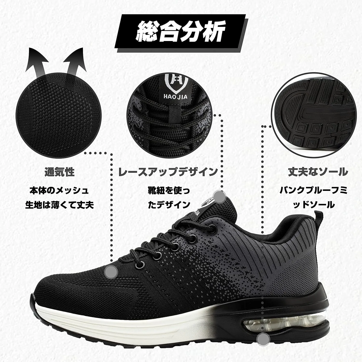 Safety Shoes Steel Toe Shoes for Men Women Breathable Safety Work Sneakers Lightweight Comfortable Proof Slip Resistant Fashion Sneakers Air Cushion Construction Industrial Shoes