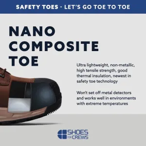 Shoes for Crews Tigon III, Men's, Women's, Unisex Nano Composite Toe (NCT) Slip Resistant Work Shoes, Water Resistant