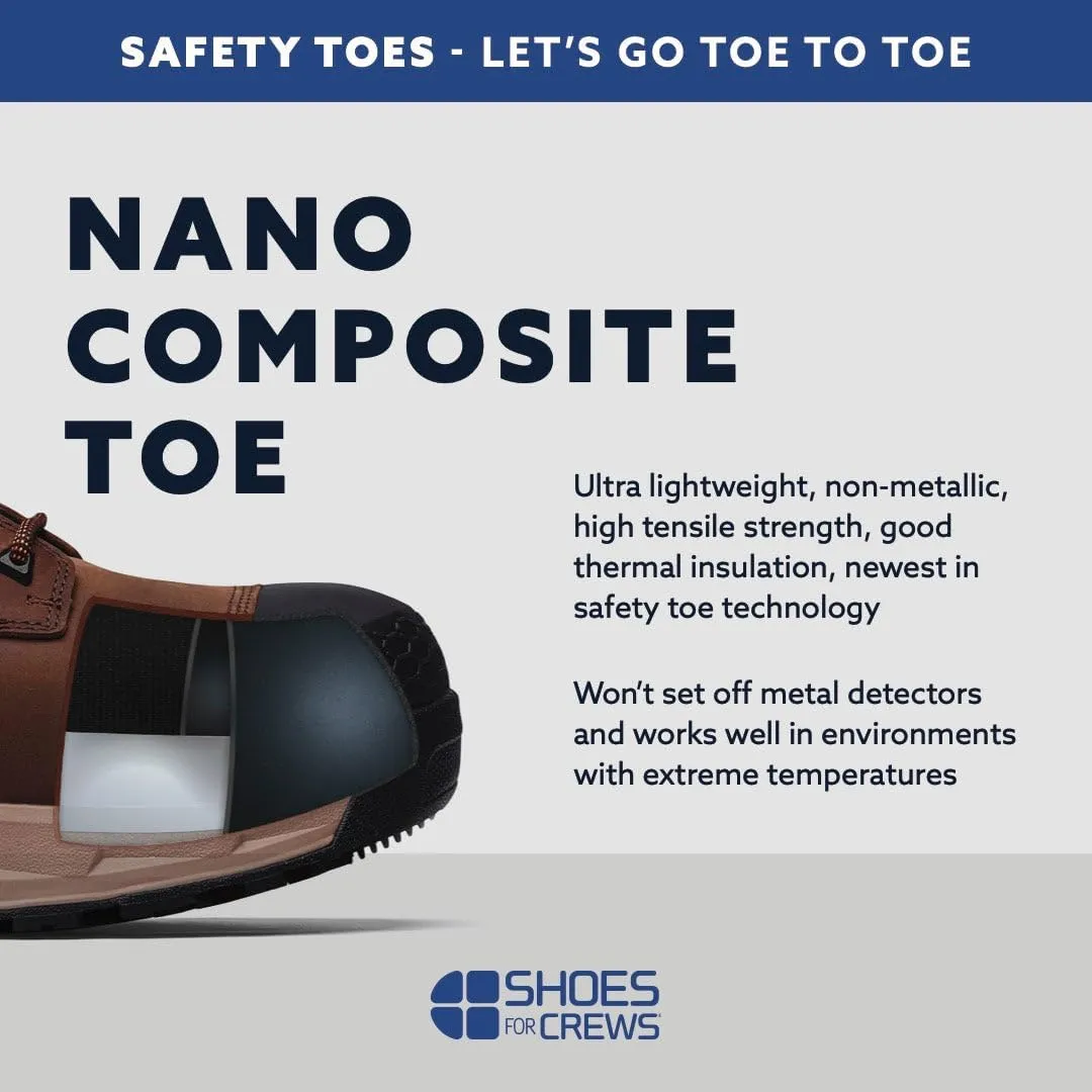 Shoes for Crews Tigon III, Men's, Women's, Unisex Nano Composite Toe (NCT) Slip Resistant Work Shoes, Water Resistant