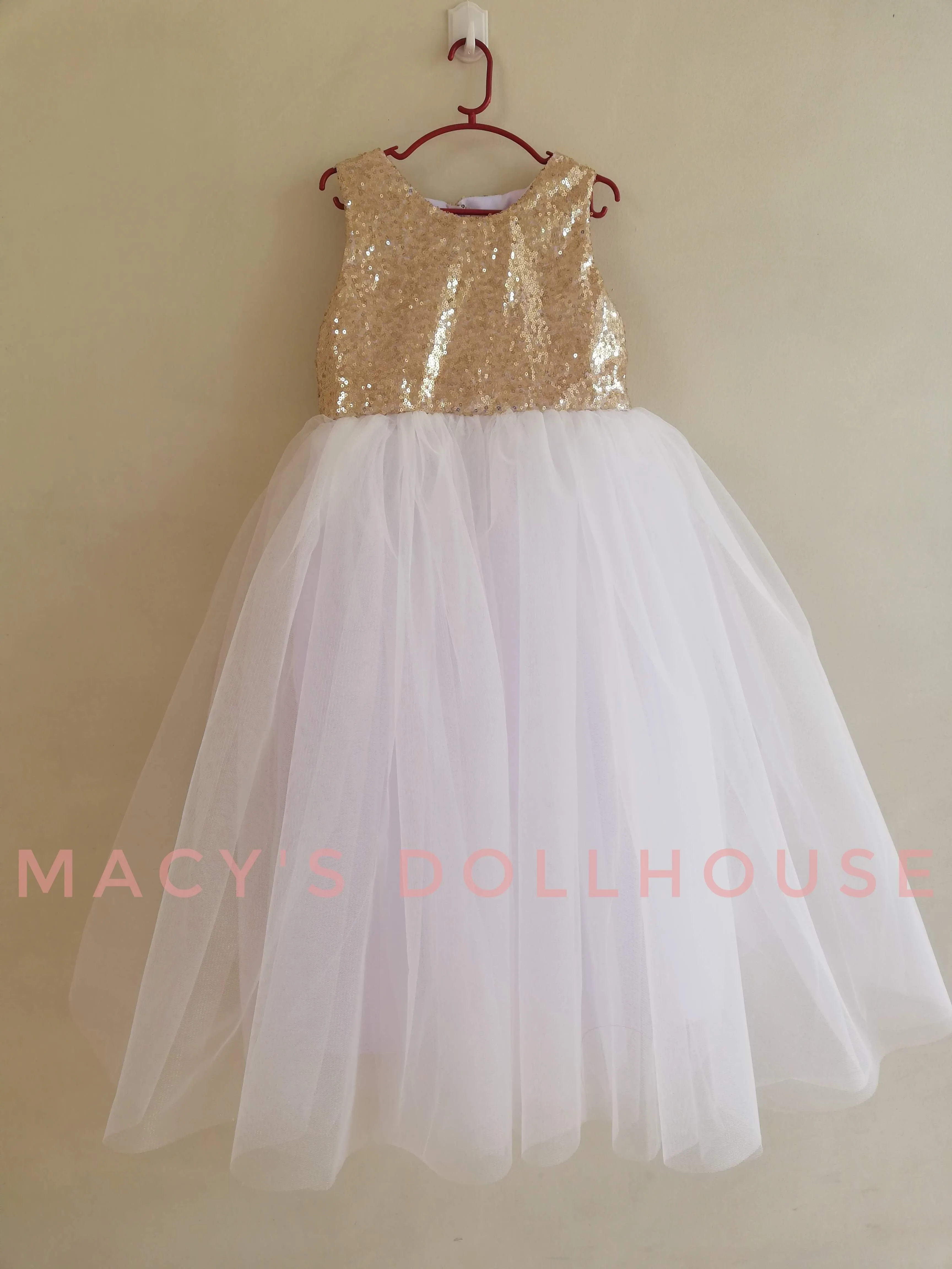 Sparkle Dress in Gold and White