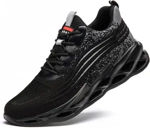 Steel Toe Shoes for Men Lightweight Indestructible Work Sneakers for Women Puncture Proof Comfortable Slip On Safety Shoes for Industrial,Coustruction (Color : Gray, Size : 42)