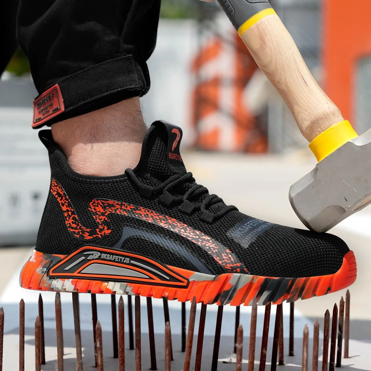 Steel Toe Shoes for Men Women Comfortable Breathable Safety Work Shoes Lightweight Indestructible Puncture Proof Steel Toe Sneakers