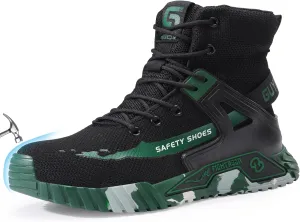 Steel Toe Shoes for Men Work Safety Shoes Industrial Construction Shoes Mid Cut Industrial Boot Work Sneakers Comfortable Lightweight Safety Shoes for Work