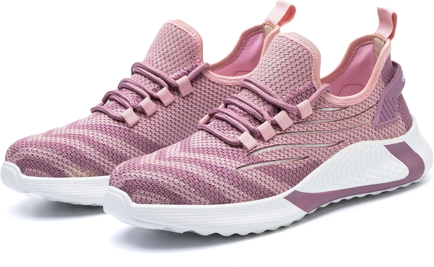 Steel Toe Shoes for Women Lightweight Breathable Safety Shoes Puncture Resistant Work Sneakers Nonslip Construction Shoes Pink