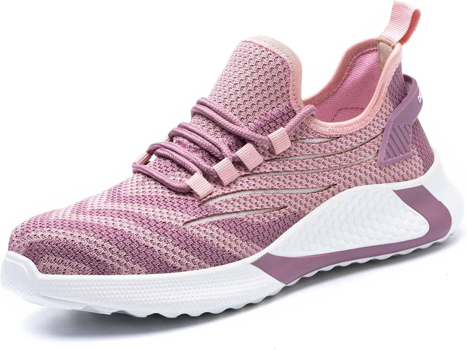 Steel Toe Shoes for Women Lightweight Breathable Safety Shoes Puncture Resistant Work Sneakers Nonslip Construction Shoes Pink
