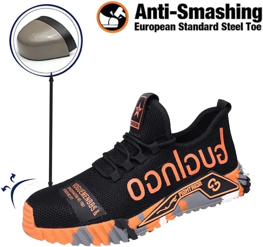 Steel Toe Work Shoes,Men Composite Toe Shoe for Women Work and Safety Footwear Breathable Comfortable Slip Resistant
