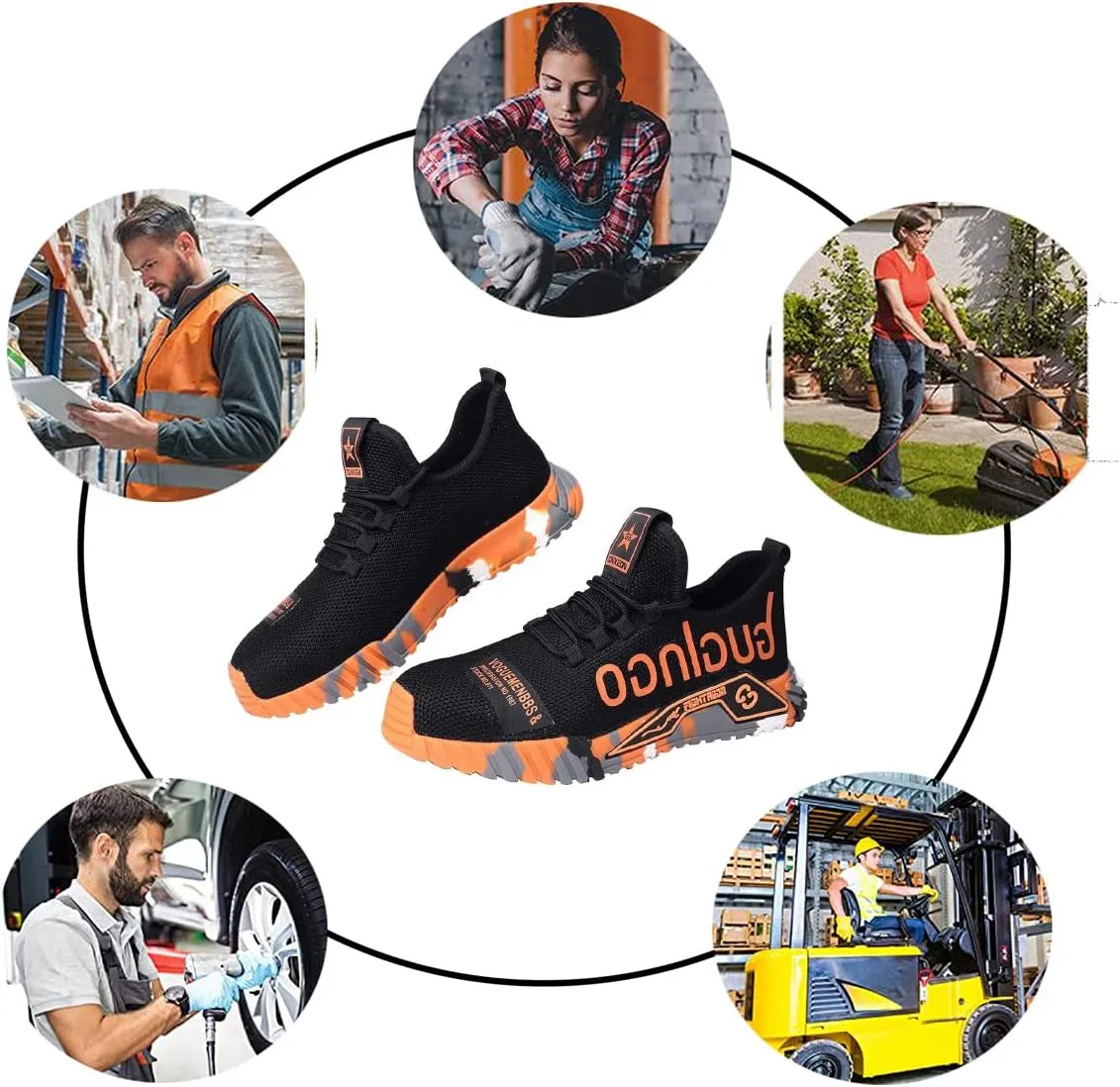 Steel Toe Work Shoes,Men Composite Toe Shoe for Women Work and Safety Footwear Breathable Comfortable Slip Resistant