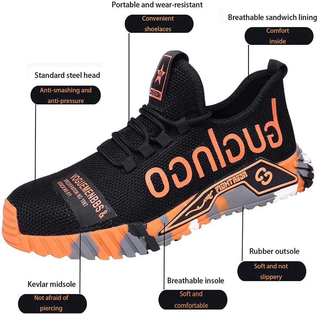 Steel Toe Work Shoes,Men Composite Toe Shoe for Women Work and Safety Footwear Breathable Comfortable Slip Resistant