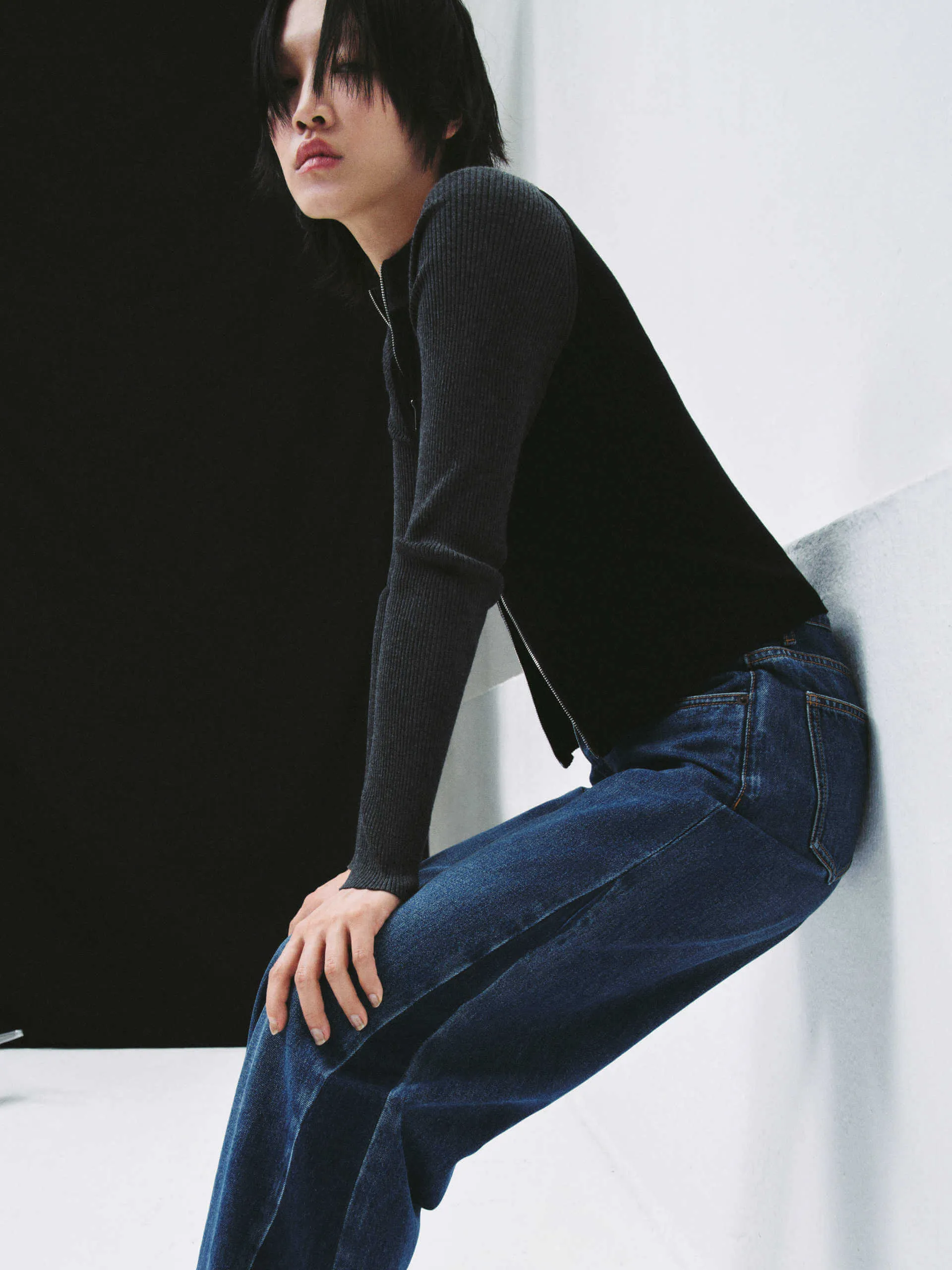 Two Tone Knit Cardigan