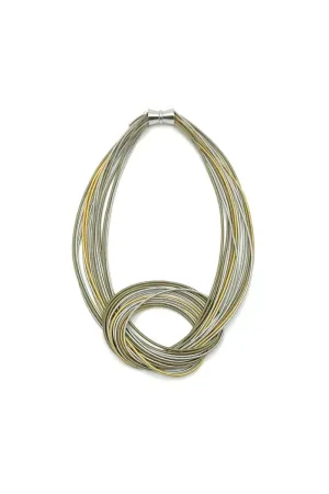 Two Tone Large Knot Necklace