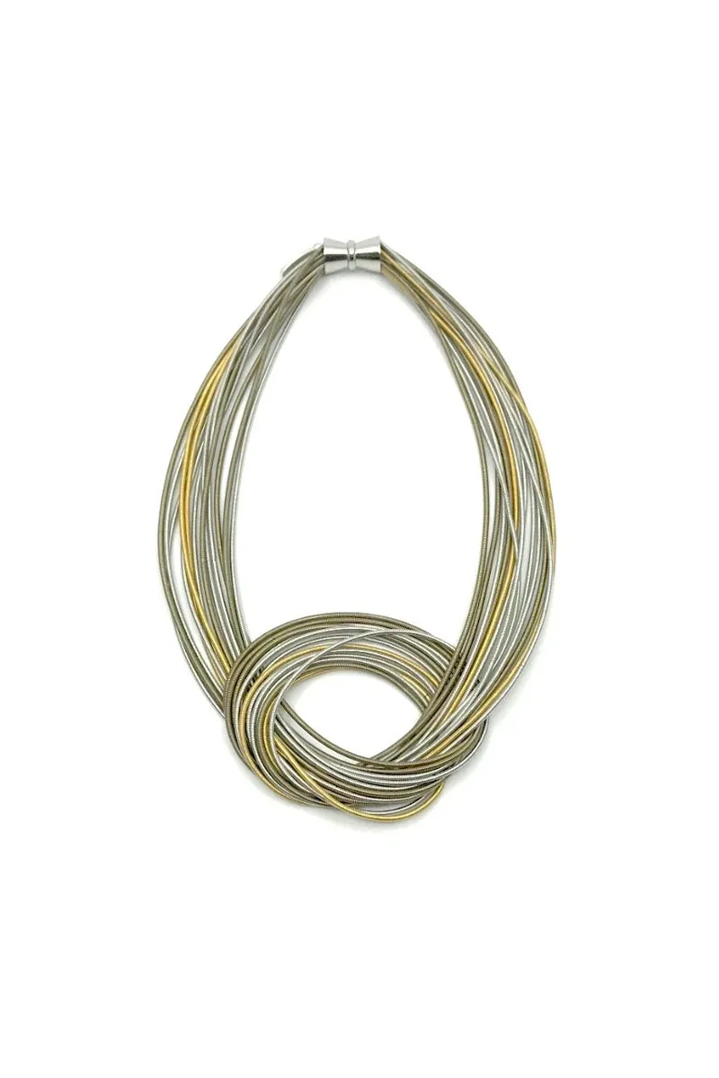 Two Tone Large Knot Necklace