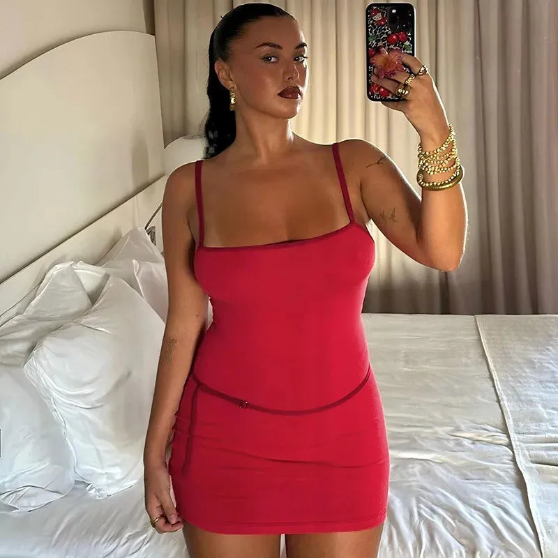 Two Tone Strappy Mini Dress