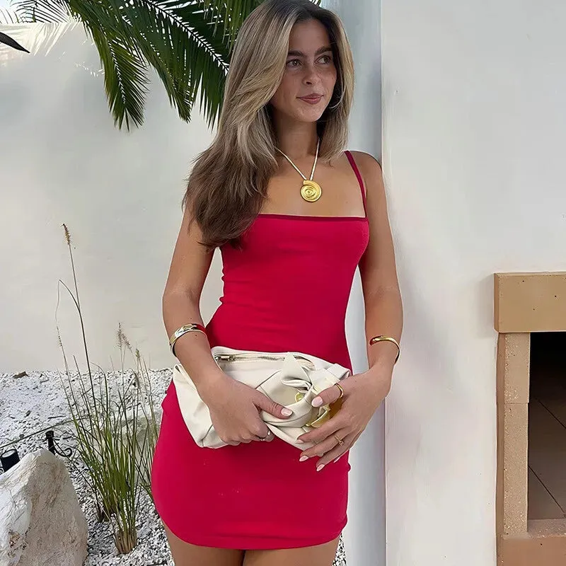 Two Tone Strappy Mini Dress