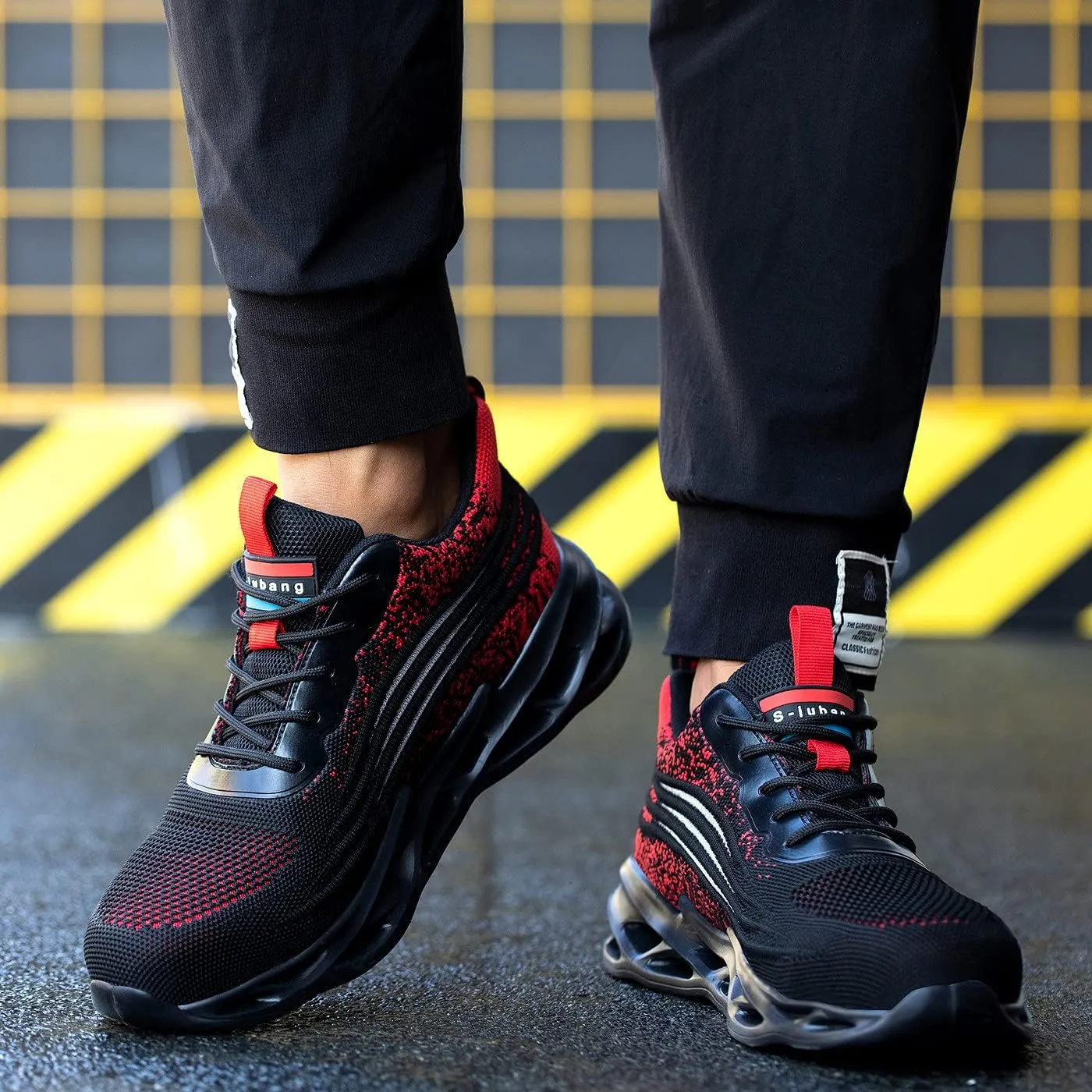 U-lite Breathable Lightweight Mesh Safety Work Shoes for Men Women, Anti-Smash Puncture-Proof Indestructible Industrial Construction Sneakers