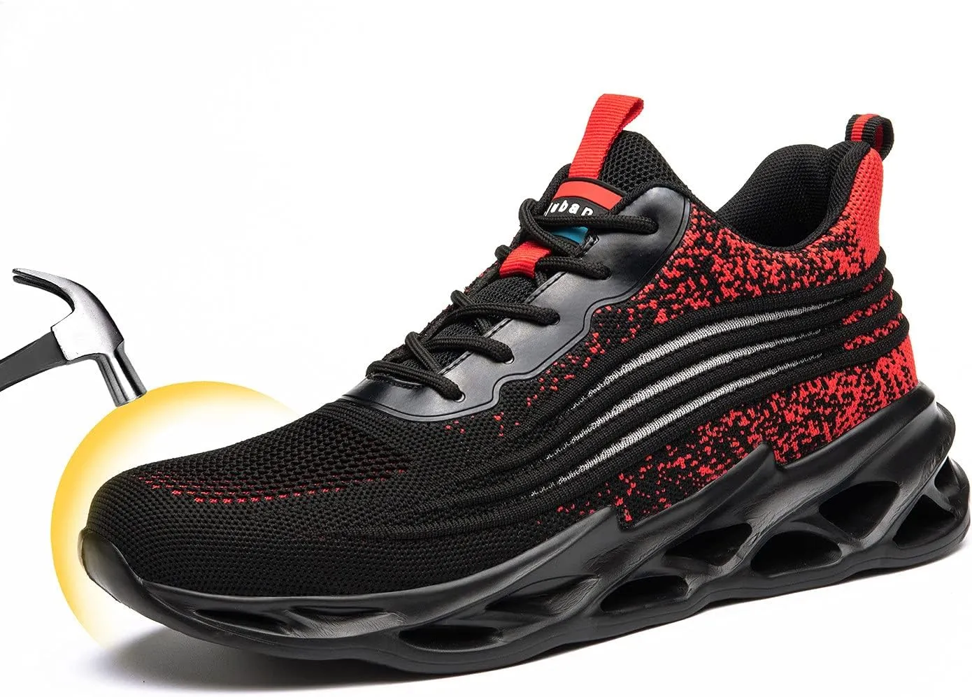 U-lite Breathable Lightweight Mesh Safety Work Shoes for Men Women, Anti-Smash Puncture-Proof Indestructible Industrial Construction Sneakers