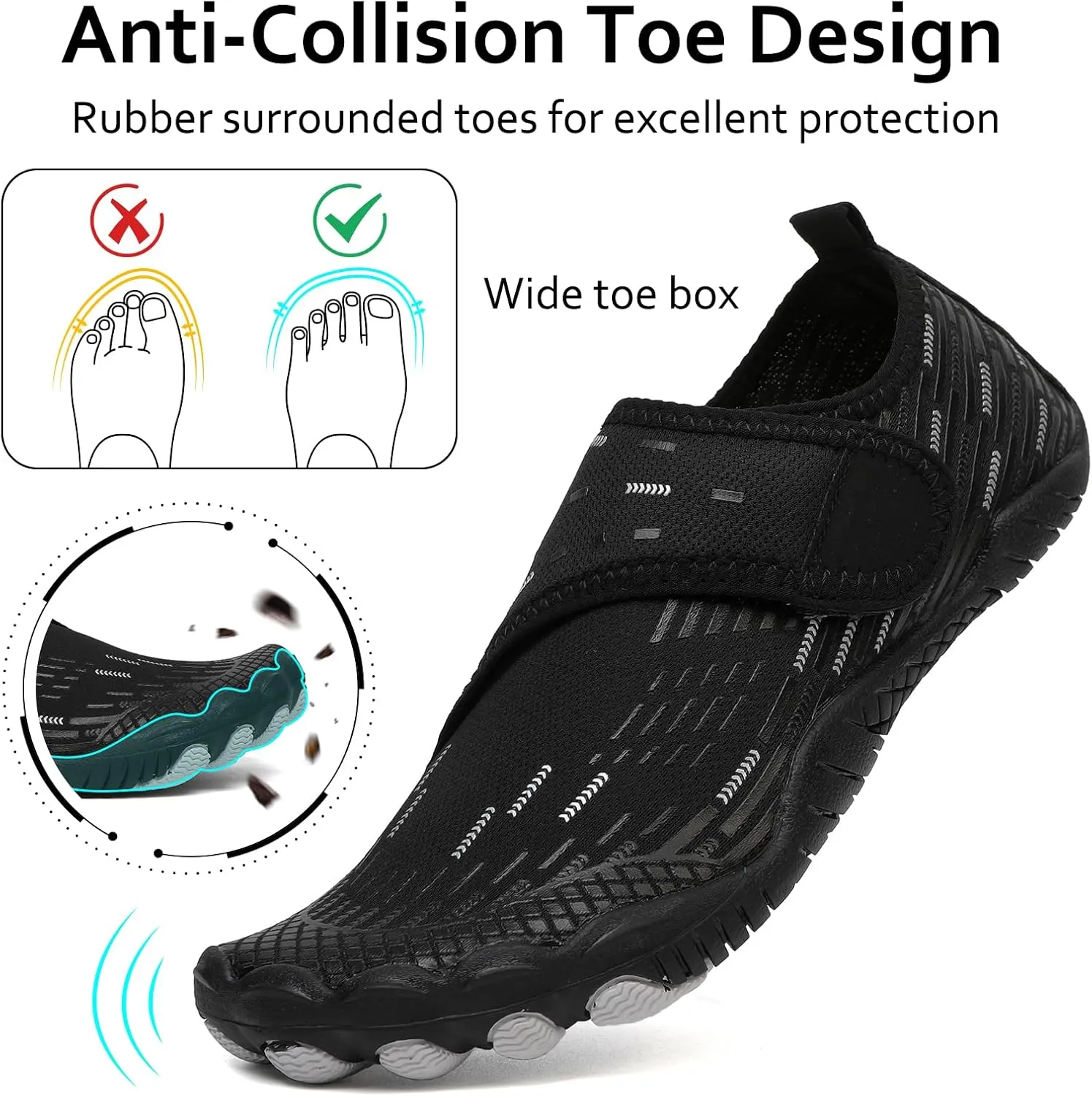 Water Shoes Mens Womens Quick-Dry Barefoot Swim Beach Pool Shoes Aqua Yoga Socks for Hiking Walking Diving Surf Outdoor Water Sports
