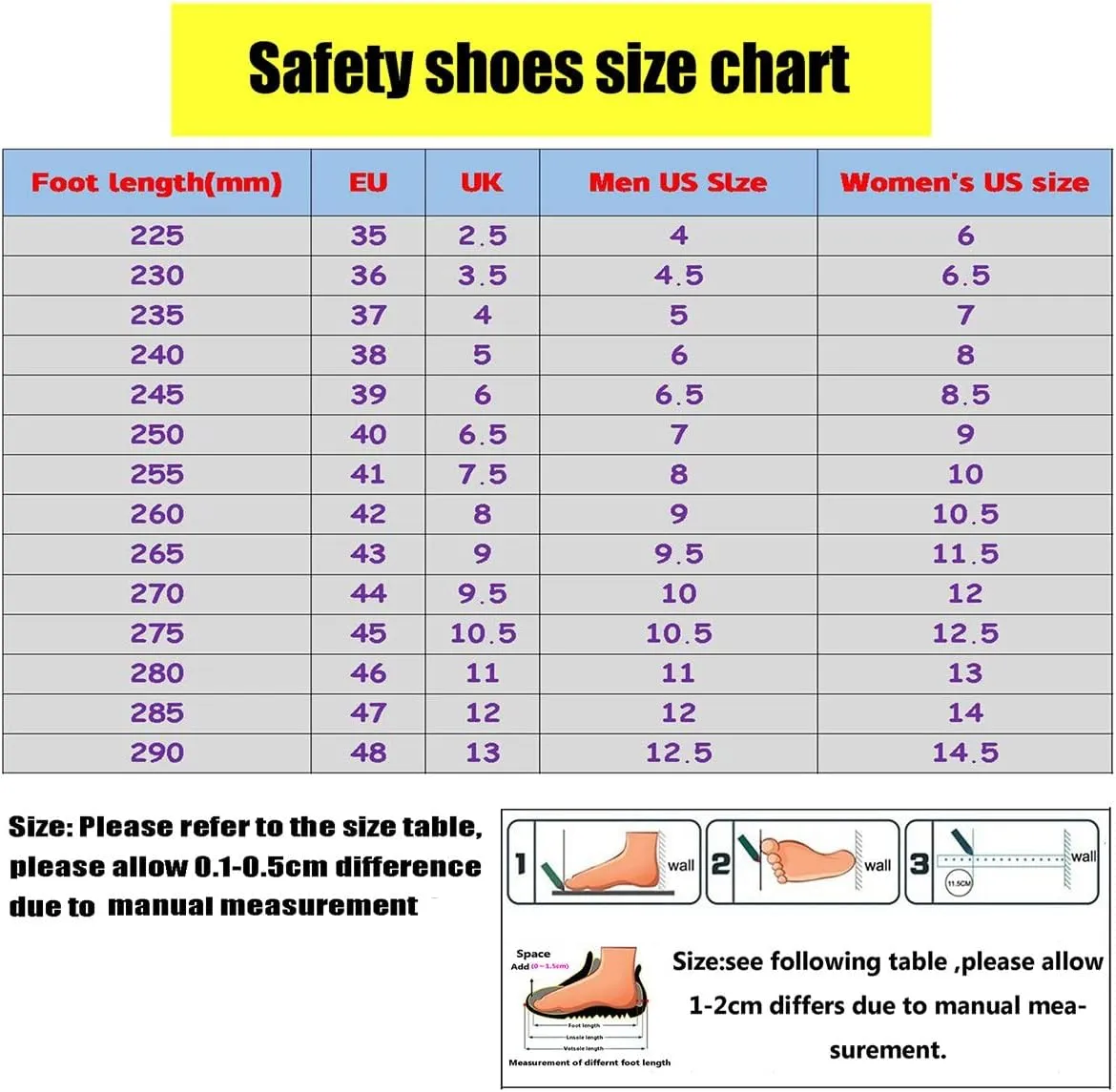 Wide Steel Toe for Women Cushion Safety Shoes,Men Composite Toe Shoe for Women Work and Safety Footwear Breathable Comfortable Slip Resistant,