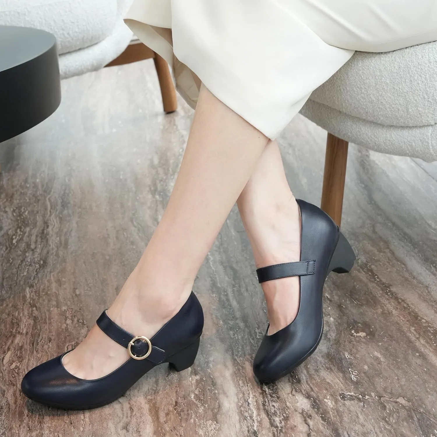 Women Mary Janes Pumps Chunky Shoes Dress Shoes