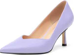 Women's Pumps, Pointed Closed Toe Kitten Heels for Women, Comfortable Mid Heel Women's Dress Shoes 2.5 inch