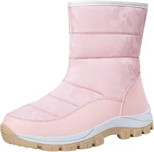 Women's Snow Boots Waterproof Winter Boots Non Slip Fur Lined Booties Cold Weather Lace Up Ankle Boots Comfortable Winter Shoes Trekking Shoes