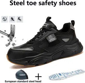 Women's Work Safety Shoes Steel Toe Sneakers Comfortable Breathable Anti-Smash Kevlar Anti Stabbing Thick Bottom Pops Shoes Site Protection Shoes