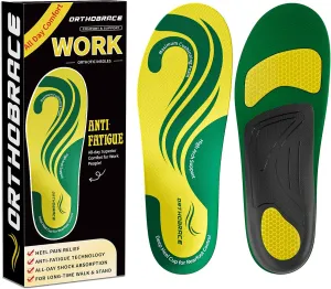 Work Boot Insoles for All Day Shock Absorption,Anti Fatigue Medium and High Arch Support Shoe Inserts for Men Women,Relieve Foot Pain,Soft Comfortable Work Insoles for Standing All Day-XS