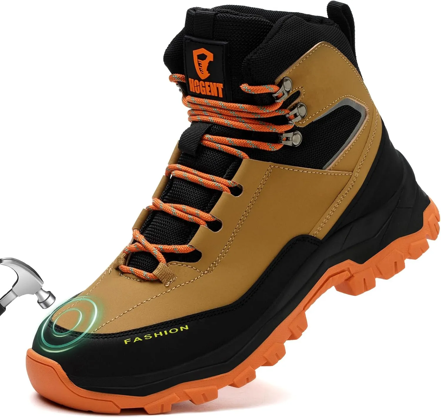 Work Boots for Men Steel Toe Boots Comfortable Breathable High Top Indestructible Safety Boots for Women Lightweight Safety Shoes Non Slip Work Shoes Industry Construction Waterproof Boots